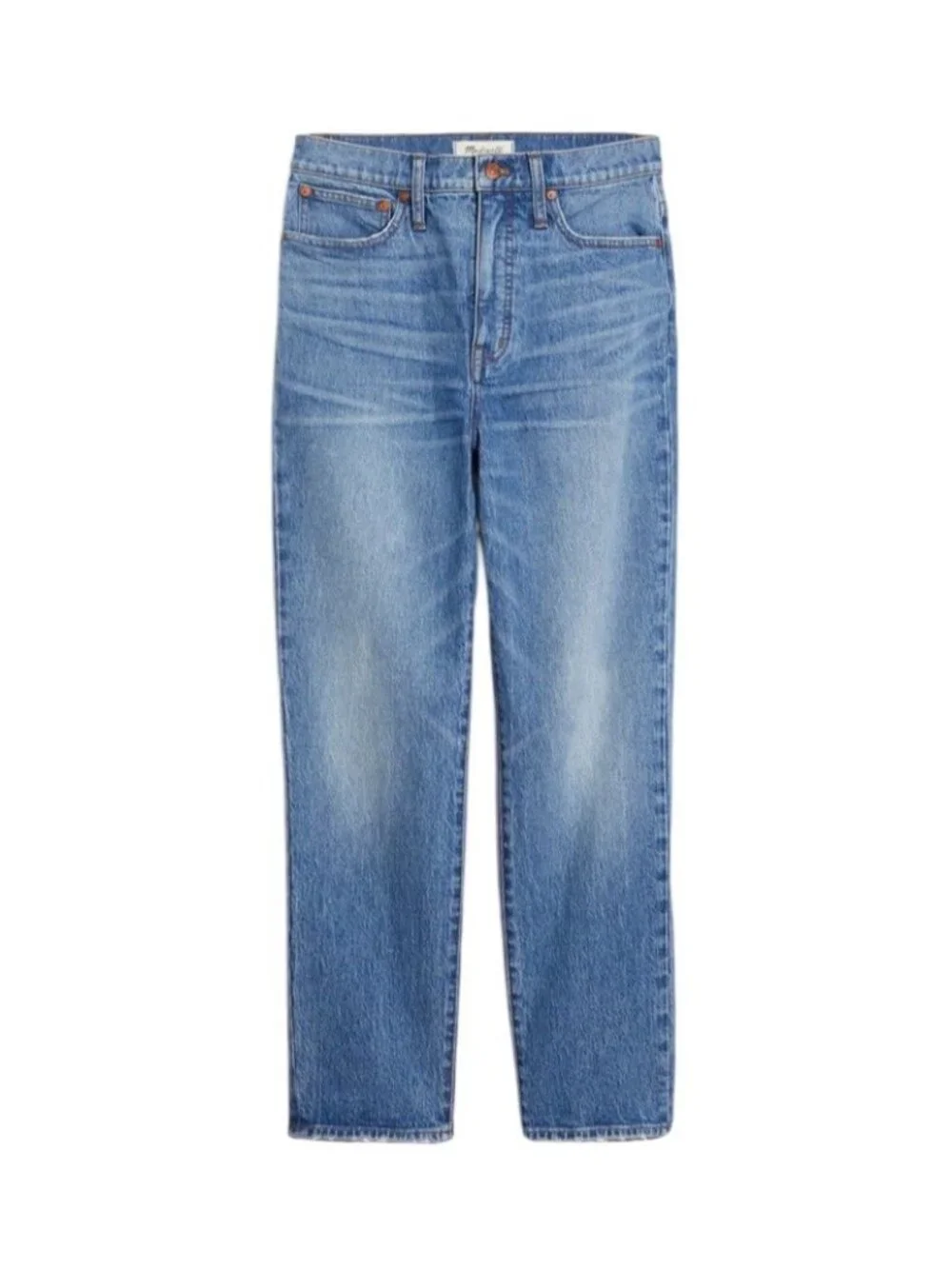 Madewell Womens High Rise Classic Straight Leg Jeans Size 25 Blue Preppy Casual - Picture 3 of 16